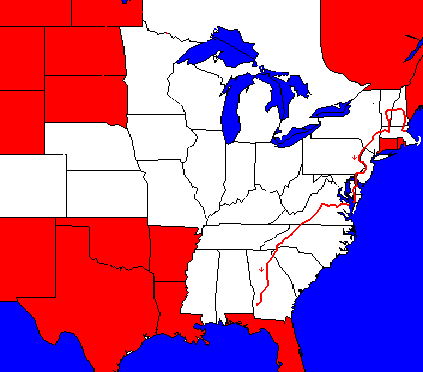 A rough map of my 1993 trip.