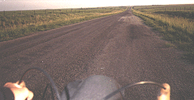 Flat, windy Kansas.