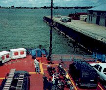 On the ferry (the bike is at the very front).